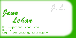 jeno lehar business card